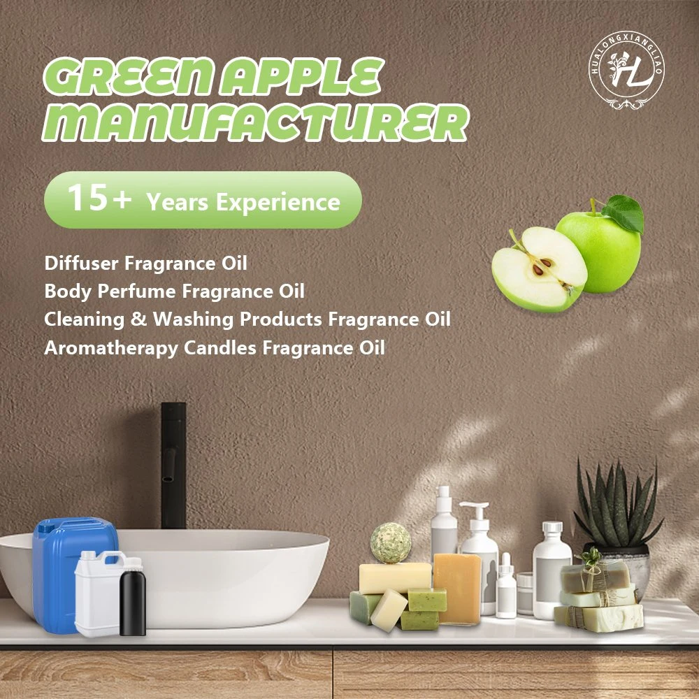 Hl- Strong Fruity Essential Oils Factory, Bulk Green Apple Fragrance and Essential Oils for Scented Cold Process Soap Making Perfume Grade &amp; Long Lasting, Kg