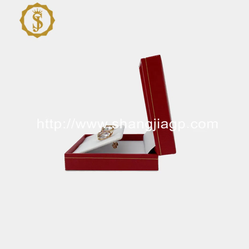 Wholesale Luxury Custom Logo PU Leather Plastic Red Long Jewelry Bracelet Set Packaging Box