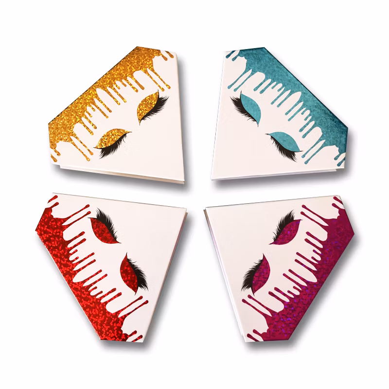 Custom Logo High Quality Black Colorful Box Mink Eyelashes Lash Extensions Eyelash Packaging Box Eyelash Packing Box Magnetic Book Style Make up Cosmetic Box