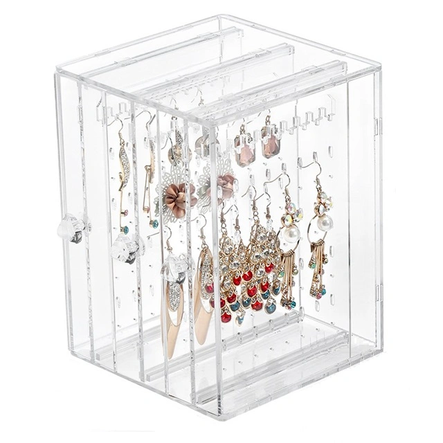 Clear Hanging Necklace Holder Acrylic Jewelry Display Showcase Stand Set Boxes