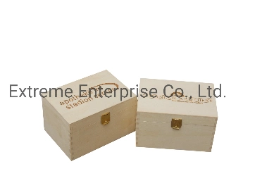 Unfinished Wooden Cake Packing Box Hot Stamped Logo