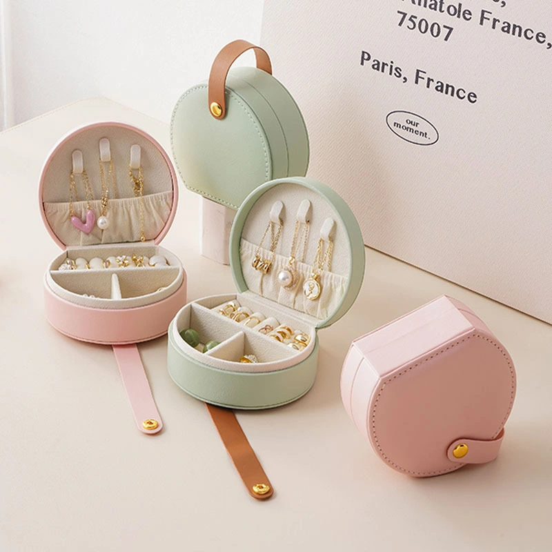 10cm*9cm*4.5cm Pink/Laurel-Green Luxury Flip Press Button Jewelry Box Cardboard Bracelet Ring Earring Necklace Jewelry Box with Logo