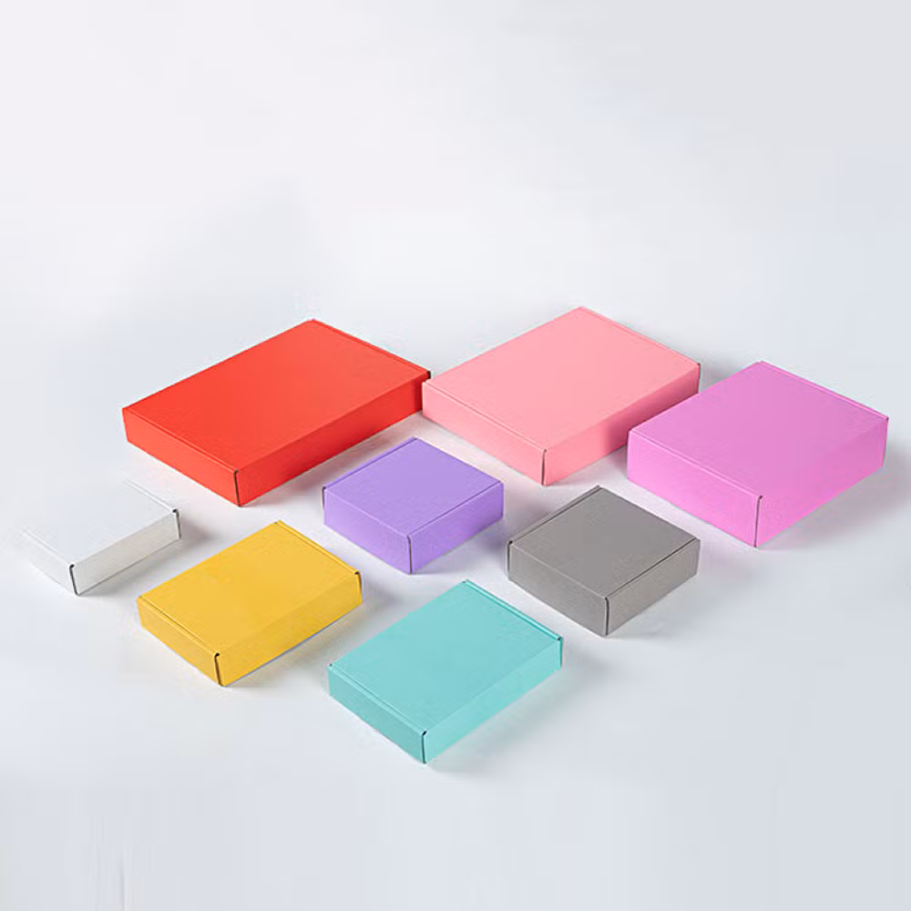 Wholesale Custom Logo Small Size Colorful Corrugated Paper Fold Packaging Shipping Box with Lids for Candle Gift Mailer Clothing Shoes