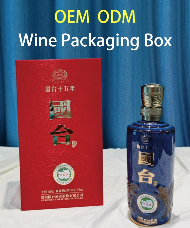 Firstsail Hot Stamping Custom Logo Paper Wine Bottle Accessories Cardboard Glass Packaging Gift Box