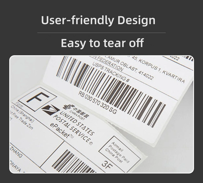 Waterproof Oilproof Alcoholproof Thermal Paper Label Shipping Label Paper for Thermal Printers Self-Adhesive Postage Labels for Shipping Packages-PT100*150*350