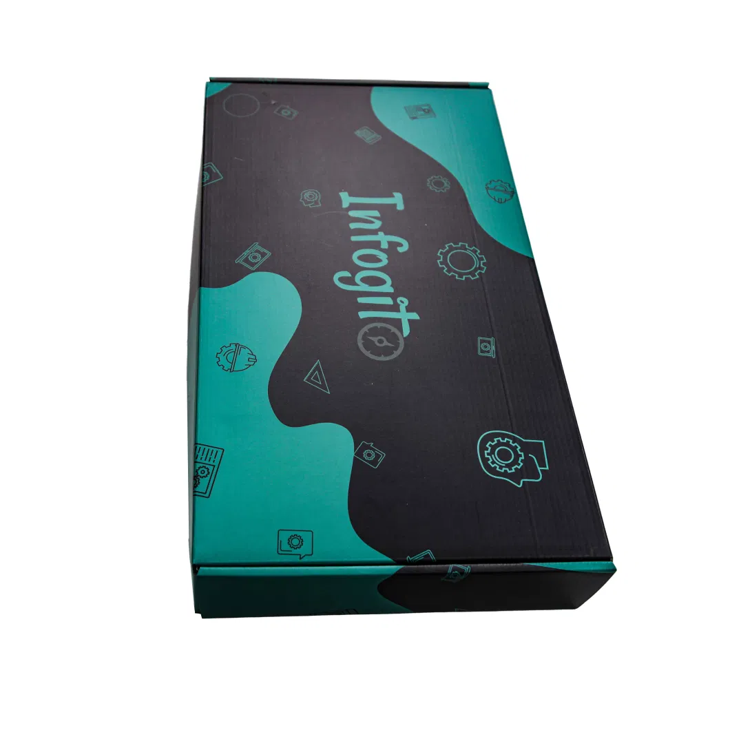 Wholesale Full Printing Corrugated Kraft Packaging Postal Blue Box with Insert