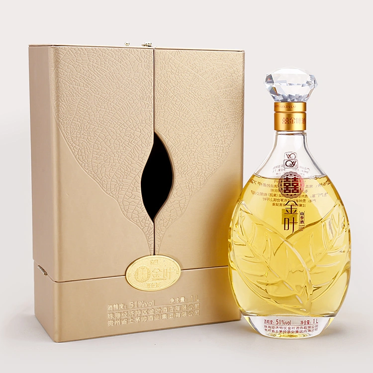 Firstsail high End Fashion Double Door Design Golden Custom Gift Wooden Whisky Wine Box