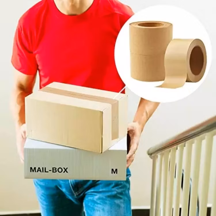 High Quality Carton Sealing Packaging Writable Self Adhesive Kraft Paper Tape