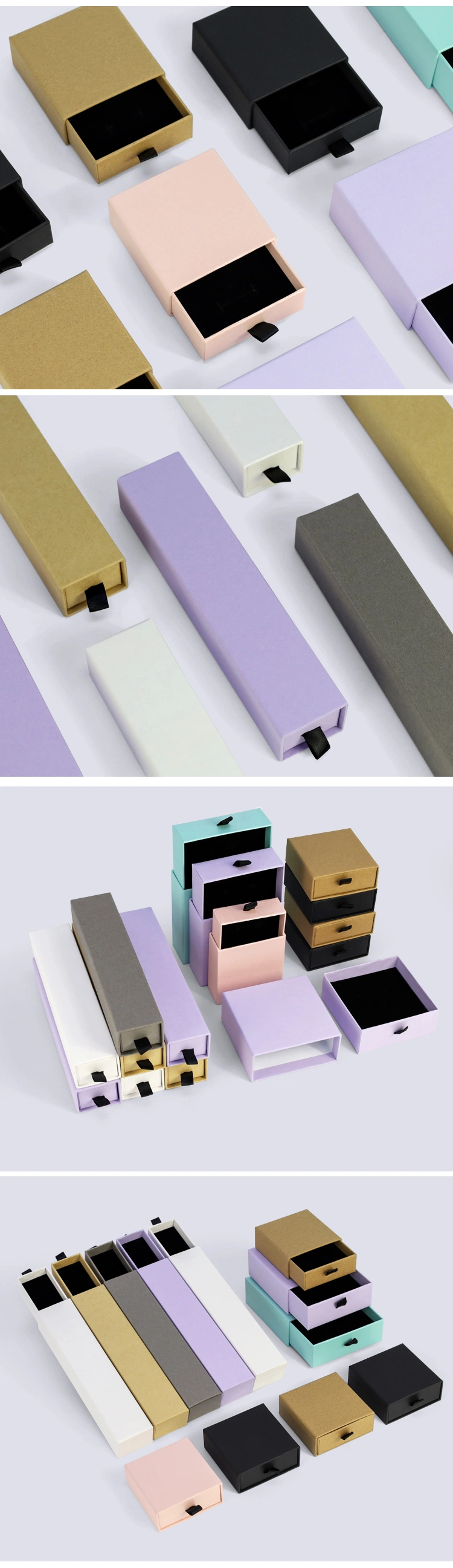 Firstsail Recycled Sliding Match Paper Box Watch Bracelet Pendant Necklace Earrings Ring Jewelry Fancy Luxury Gift Drawer Box Packaging