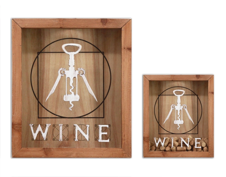 High Quality Wall Personalized Shape Wine Cork Wine Bottle Opener Custom Square Wooden Storage Box