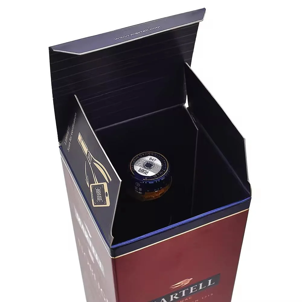 Champagne Rigid Cardboard Paper Box Whisky Alcohol Wine Glass Bottle Gift Packaging