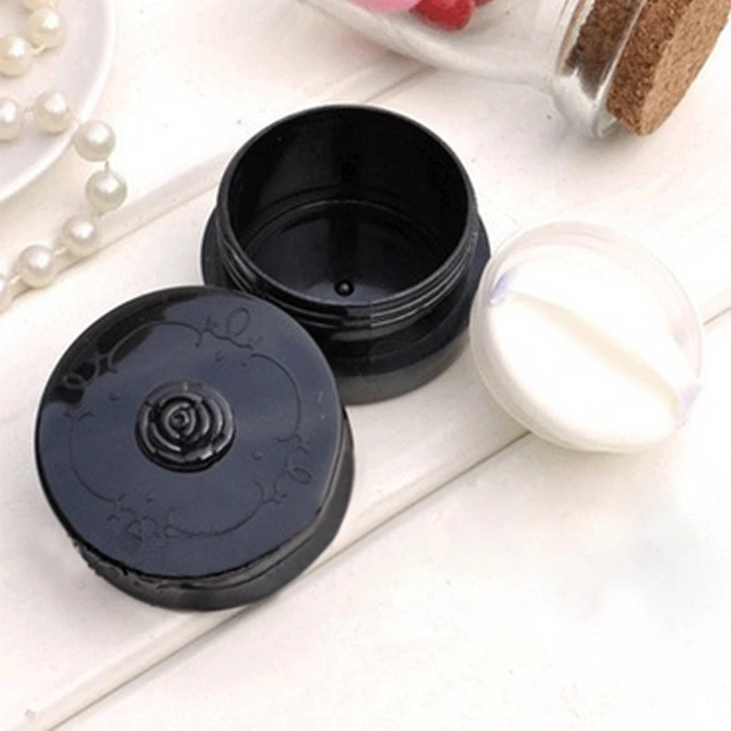 10g Empty Loose Powder Box Jar with Grid Sifter &amp; Puff Flower Pattern Packing Beads Container Powdery Cake Box Cosmetic