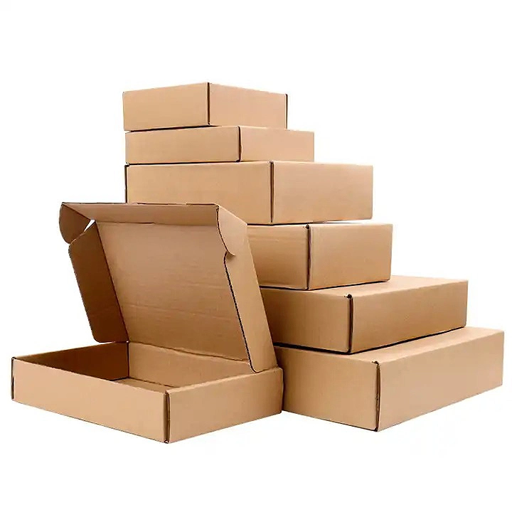 Eco-Friendly Recycle Brown Kraft Paper Folding Mailer Box Corrugated Cardboard Box Custom Logo Shipping Boxes