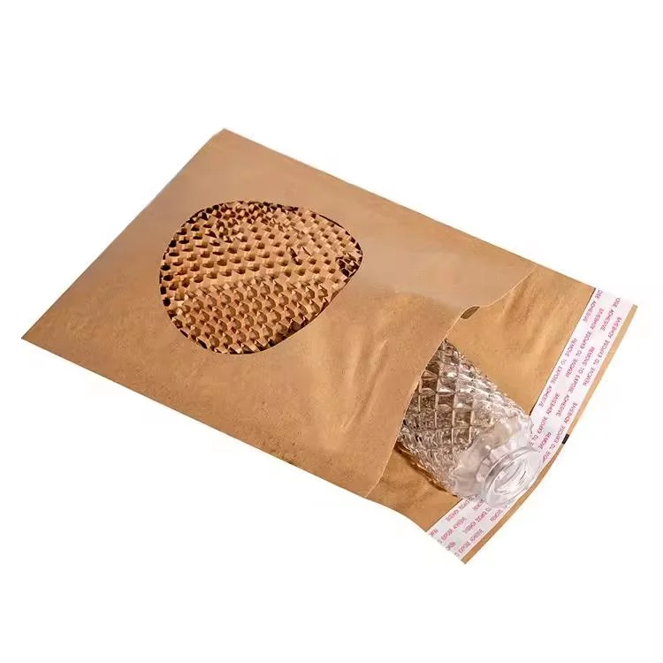 Biodegradable Honeycomb Cushion Paper Mailer Kraft Mailing Bags Padded Honeycomb Express Protective Mailer Envelope Postal Bags