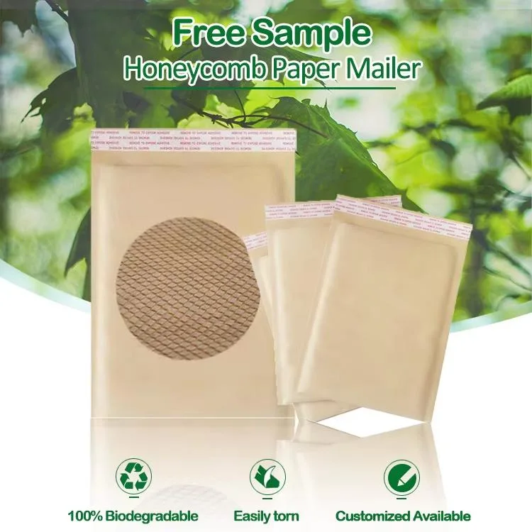 Biodegradable Honeycomb Cushion Paper Mailer Kraft Mailing Bags Padded Honeycomb Express Protective Mailer Envelope Postal Bags