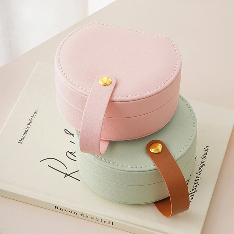 10cm*9cm*4.5cm Pink/Laurel-Green Luxury Flip Press Button Jewelry Box Cardboard Bracelet Ring Earring Necklace Jewelry Box with Logo