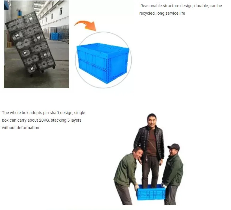 Industrial Heavy Duty Stackt Plastic Storage Moving Container Storage Crate Tote Box with Attached Lid