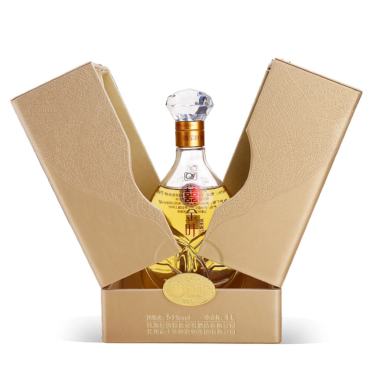 Firstsail high End Fashion Double Door Design Golden Custom Gift Wooden Whisky Wine Box