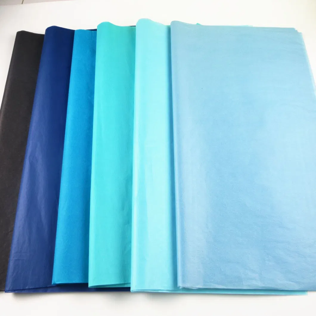 China Supplier Colorful Paper, Offset Printing Pure Color Black/ Blue Wrapping Tissue Paper