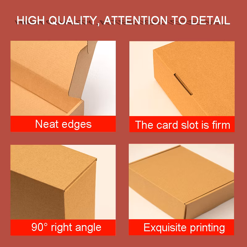 Eco-Friendly Recycle Brown Kraft Paper Folding Mailer Box Corrugated Cardboard Box Custom Logo Shipping Boxes