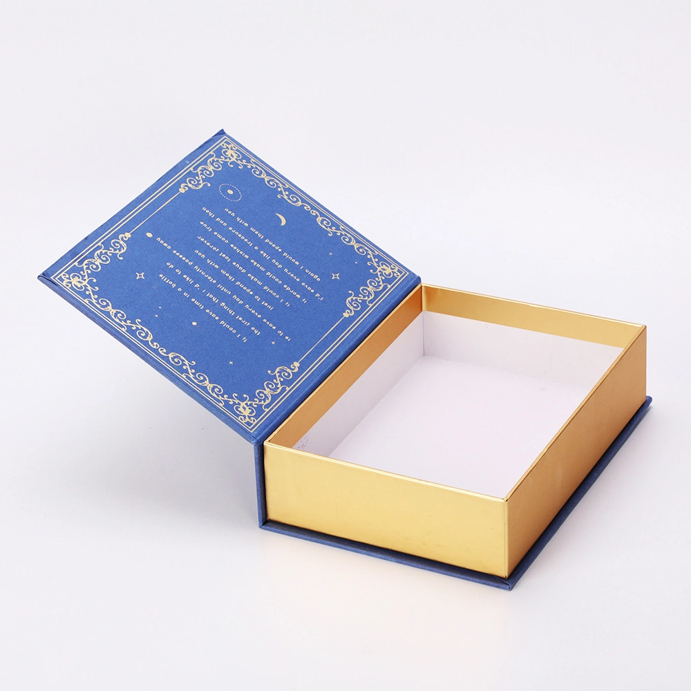 Book-Type Magnetic Closure Gift Box Specialty Paper Material Packaging Boxes with Gold Hot Stamping Process