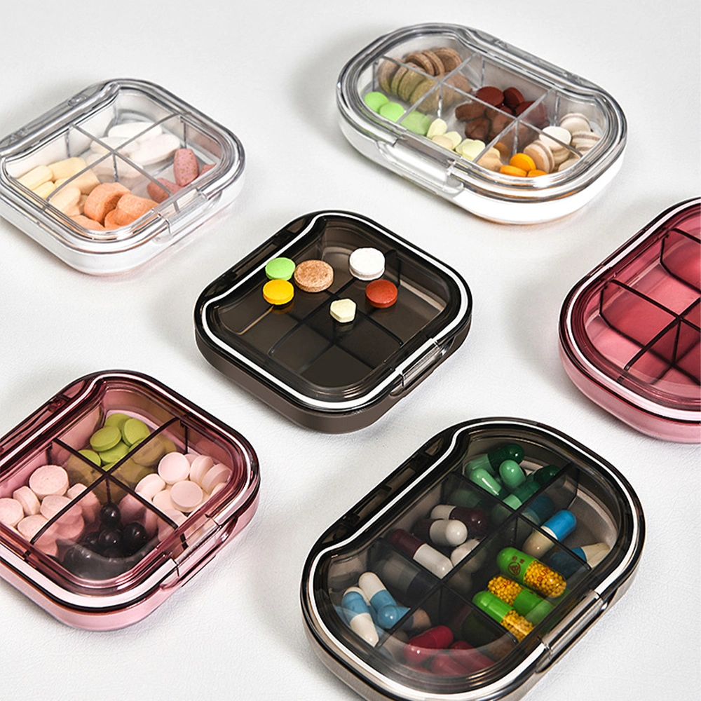 4/6 Grid Transparent Medicine Storage Pill Box for Home Travel Pill Case Vitamins Container Organizer Tablets Dispenser Pillbox