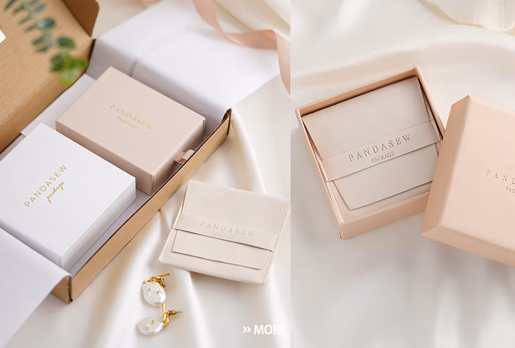 Pandasew Bulk Custom Logo Printed Pink 8X8X3.5cm Book-Style Magnetic Clasp Jewelry Boxes with Flip Lids Sponge Inside