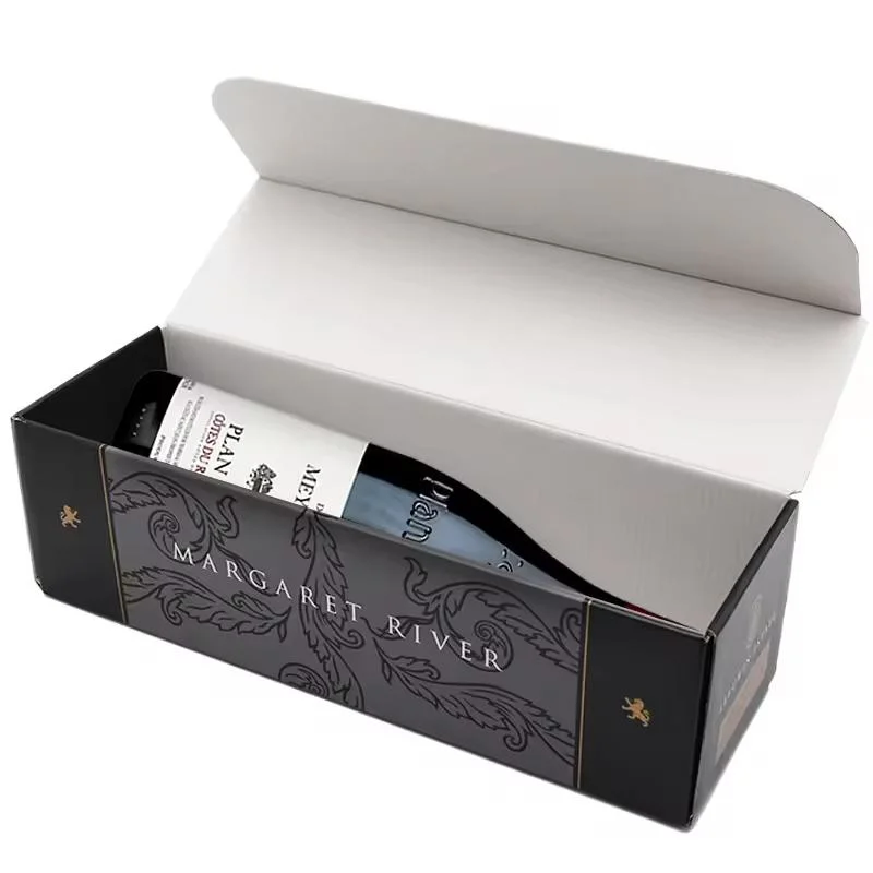 Champagne Rigid Cardboard Paper Box Whisky Alcohol Wine Glass Bottle Gift Packaging