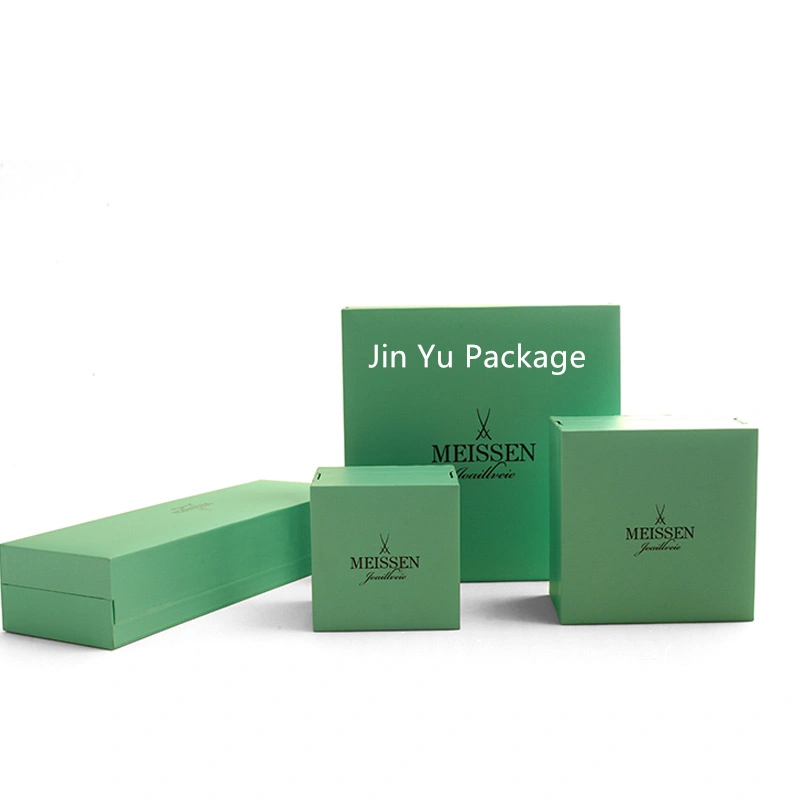 Custom Logo Printing Elegant Green Gift Paper Gift Jewelry Packaging Boxes