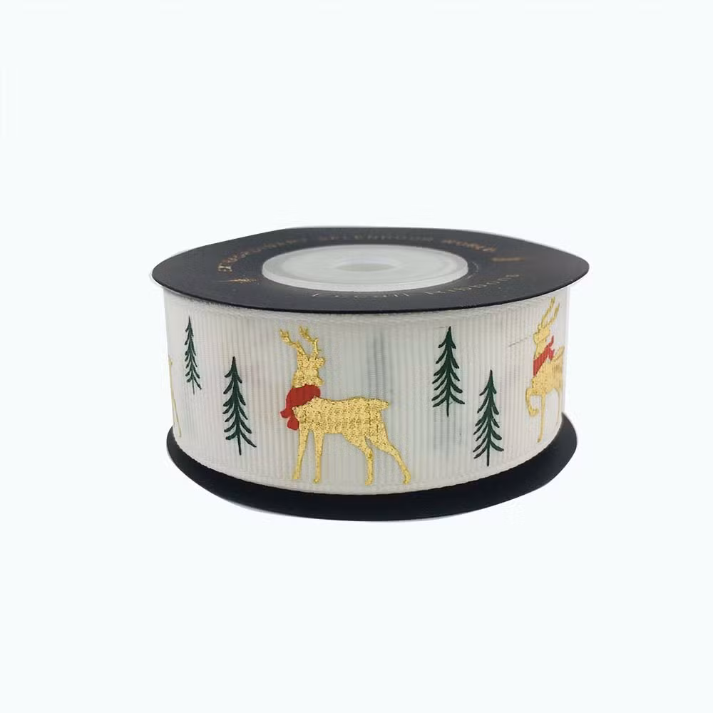 Roll Gift Decorative Tape Wholesale Custom Printed Christmas Logo Christmas Stockings with Satin Ribbon for Package