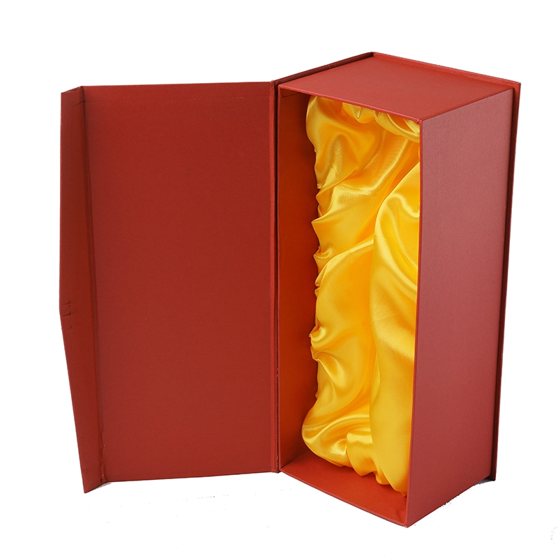 Custom Printed Rigid Cardboard Wine Glass Packaging Gift Boxes Magnetic Foldable Wine Beer Box