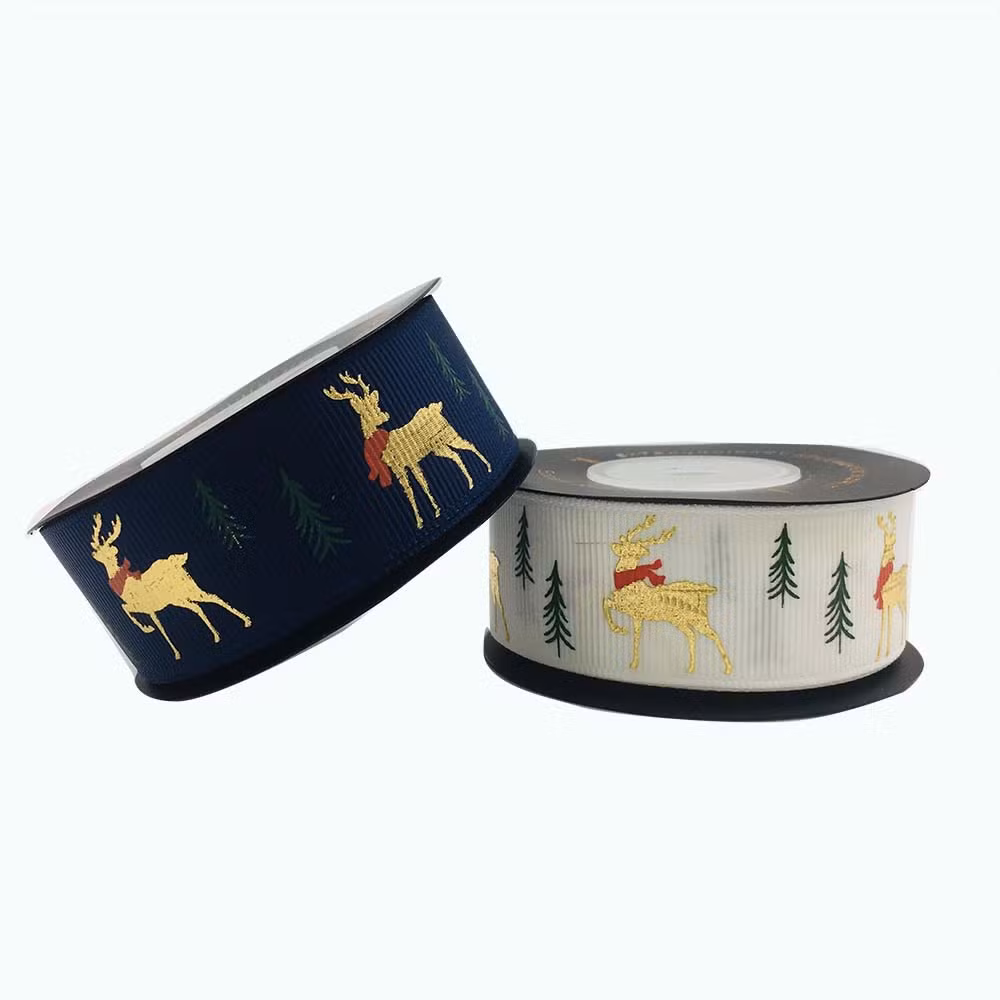 Roll Gift Decorative Tape Wholesale Custom Printed Christmas Logo Christmas Stockings with Satin Ribbon for Package