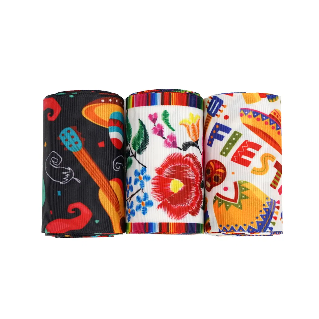 Factory Direct Sales Thread Belt Heat Transfer Mexican Style Decorative Ribbon Gift Packaging Belt Clothing Accessories Wholesale