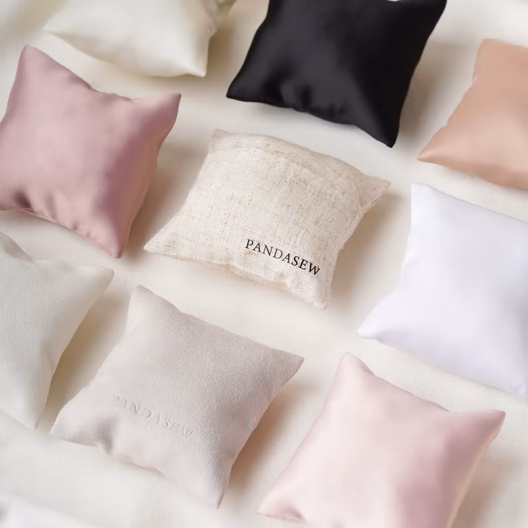 Pandasew Bulk Custom Logo Printed Pink 8X8X3.5cm Book-Style Magnetic Clasp Jewelry Boxes with Flip Lids Sponge Inside