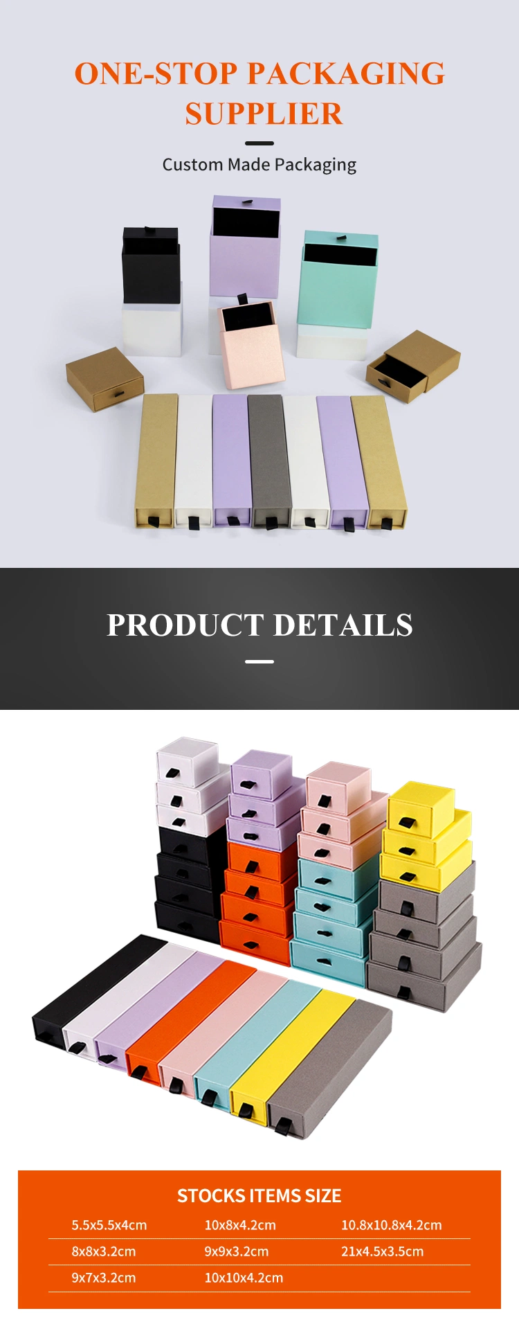 Firstsail Recycled Sliding Match Paper Box Watch Bracelet Pendant Necklace Earrings Ring Jewelry Fancy Luxury Gift Drawer Box Packaging