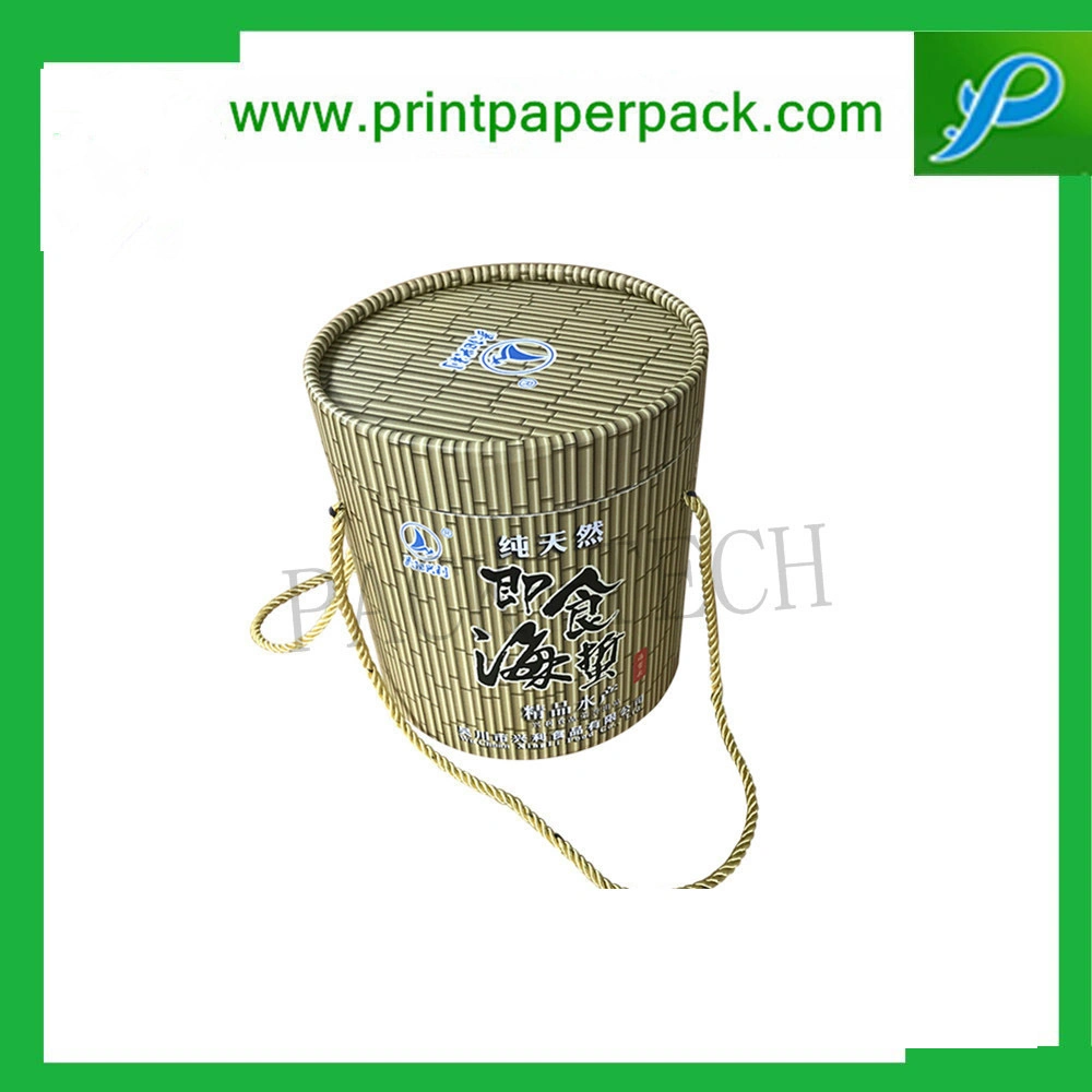 Bespoke Luxury Craft Round Hat Rigid Paper Box, Cardboard Jewelry Gift Packing Box, Tube Packaging Boxes for Tea / Coffee / Red Wine / Flower / Candy Chocolate