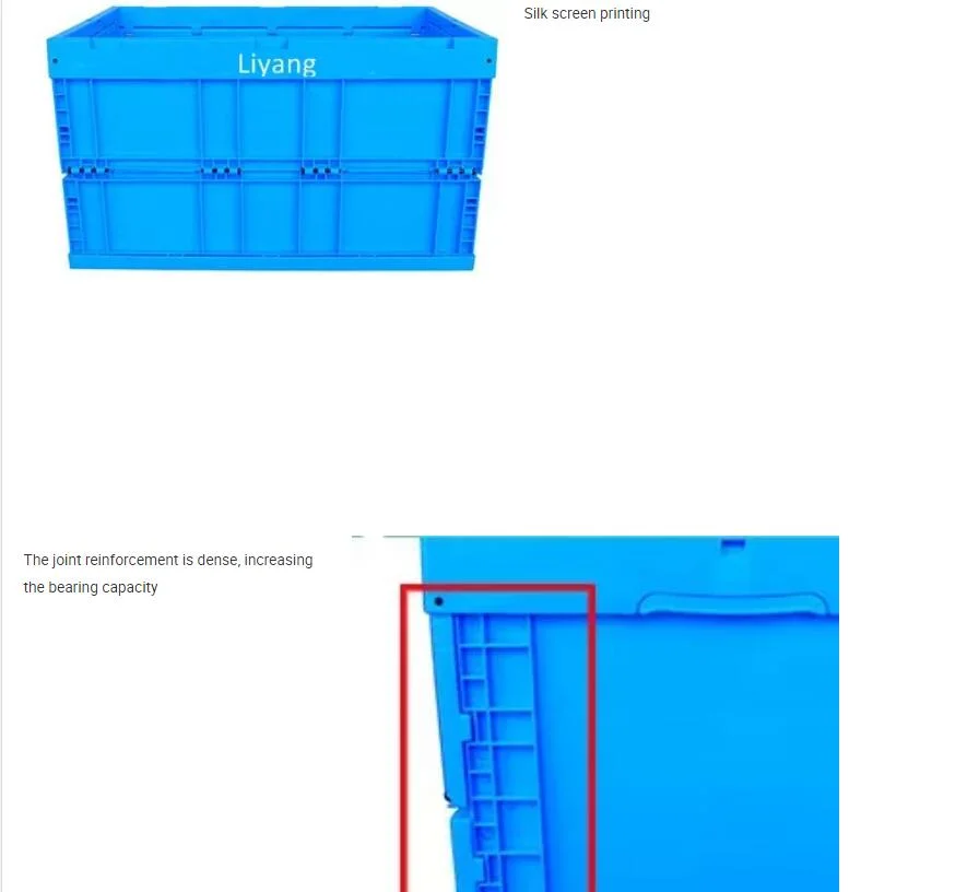 Industrial Heavy Duty Stackt Plastic Storage Moving Container Storage Crate Tote Box with Attached Lid