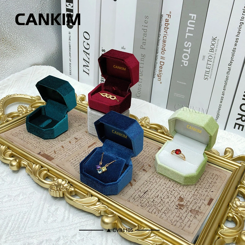 Cankim White Navy Ring Boxes Ring Boxes Jewelry Packaging Box Custom Logo Luxury Ring Box Packaging