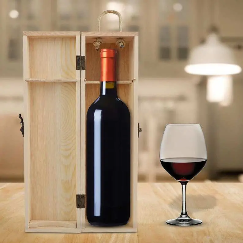 Solid Wood/Wooden Gift Wine Box for 1 Bottle Packing/Packaging/Storage