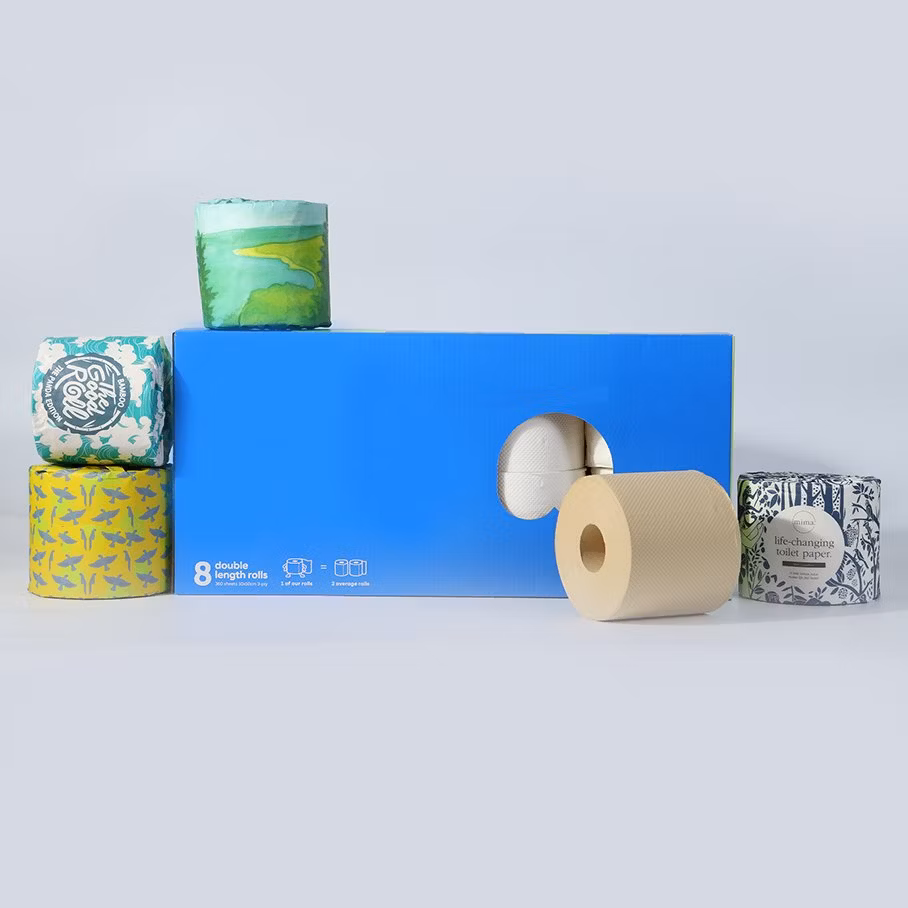 Eco-Friendly Soft 3ply Hygienic 100% Bamboo Toilet Tissue Paper Roll