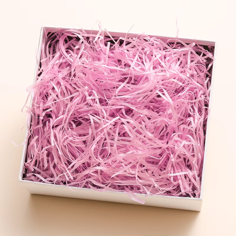 DIY Lafite Paper Color Pink Blue White Shredded Paper Filler for Gift Paper Box Packaging