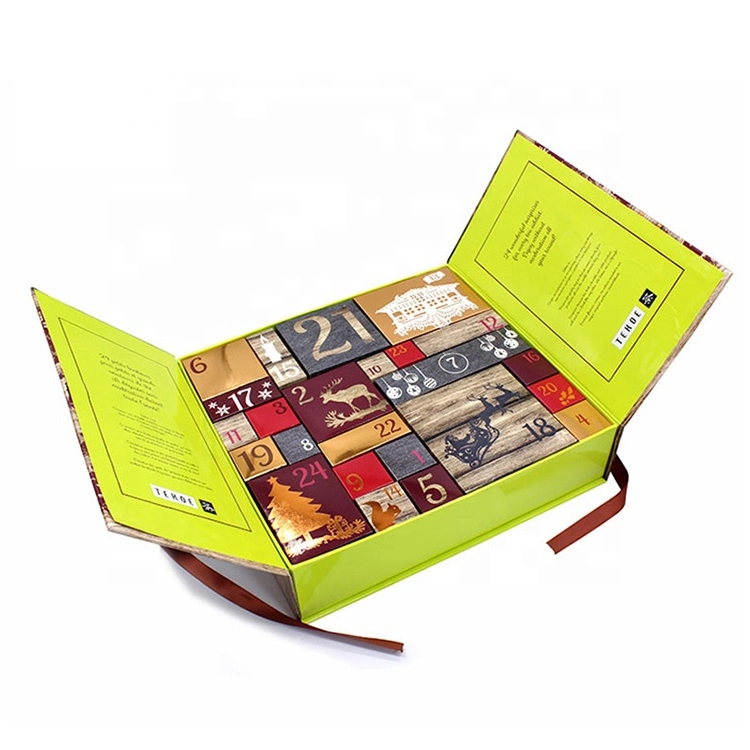 Hot Sale New Designed Christmas Advent Calendar Self Filling Packaging Gift Box Foldable Cardboard Jewelry Clothes Folding Magnetic Paper Box