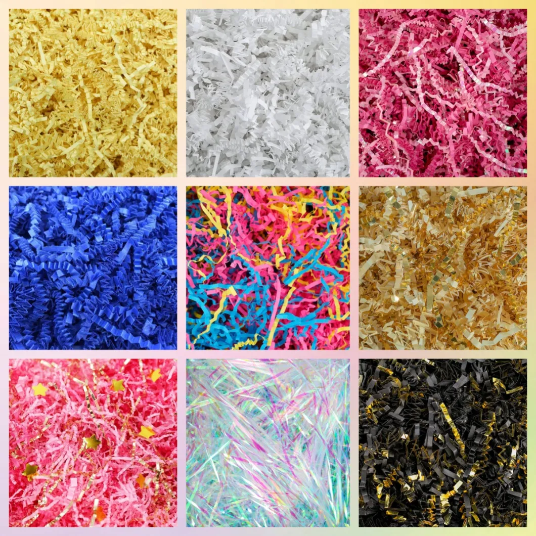 Wholesale Recycled Decorative Raffia Gift Box Filler Shredded Crinkle Paper for Packaging