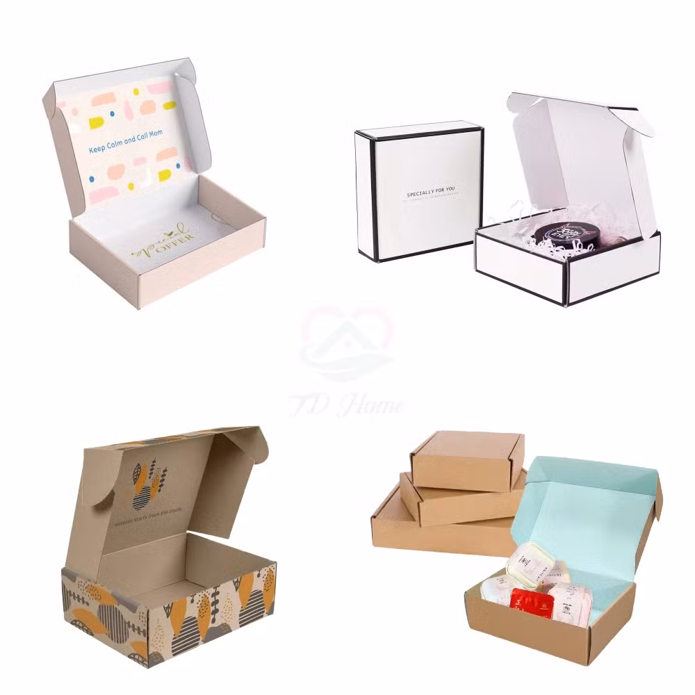 Wholesale Custom Logo Small Size Colorful Corrugated Paper Fold Packaging Shipping Box with Lids for Candle Gift Mailer Clothing Shoes