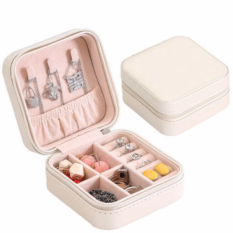 Multi-Function Small PU Leather Jewelry Gift Box Rings Earrings Necklace Travel Box