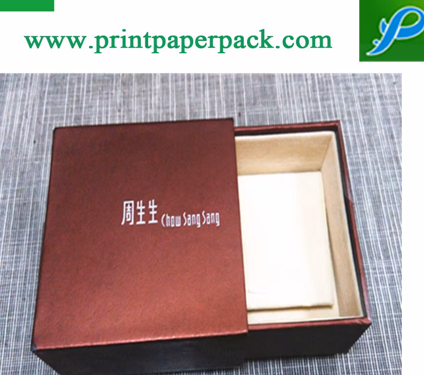 Duet Series Black Foil Stamped Sliding Belt Box Cardboard Paper Box for Business Presentations Portfolios or Wedding Cards