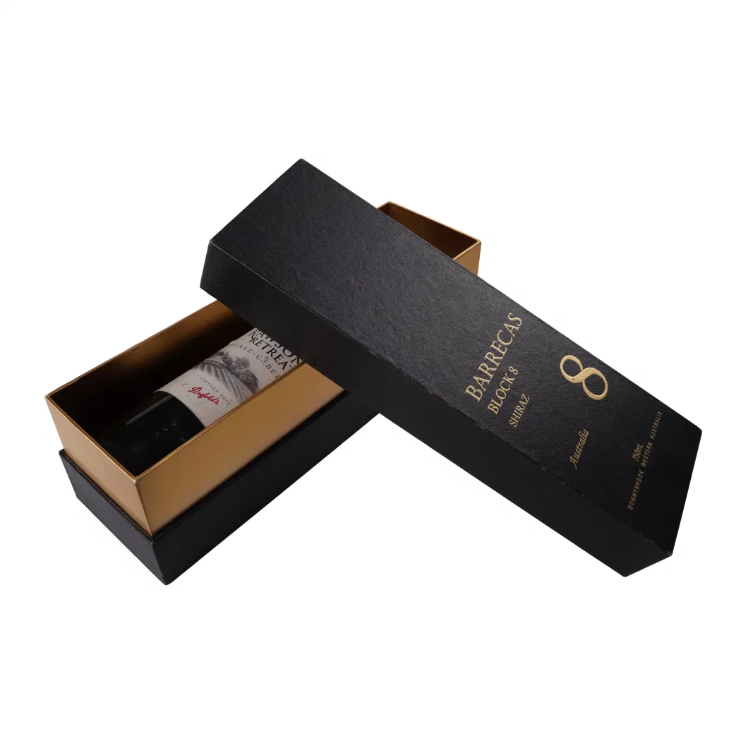 Luxury Single Bottle Art Paper Cardboard Magnetic Wine Gift Box