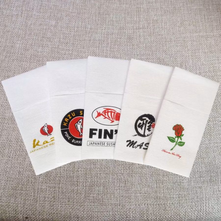 High Quality Fancy Restaurant Paper Tissue Eco Friendly Dyed Red Airlaid Paper Napkins