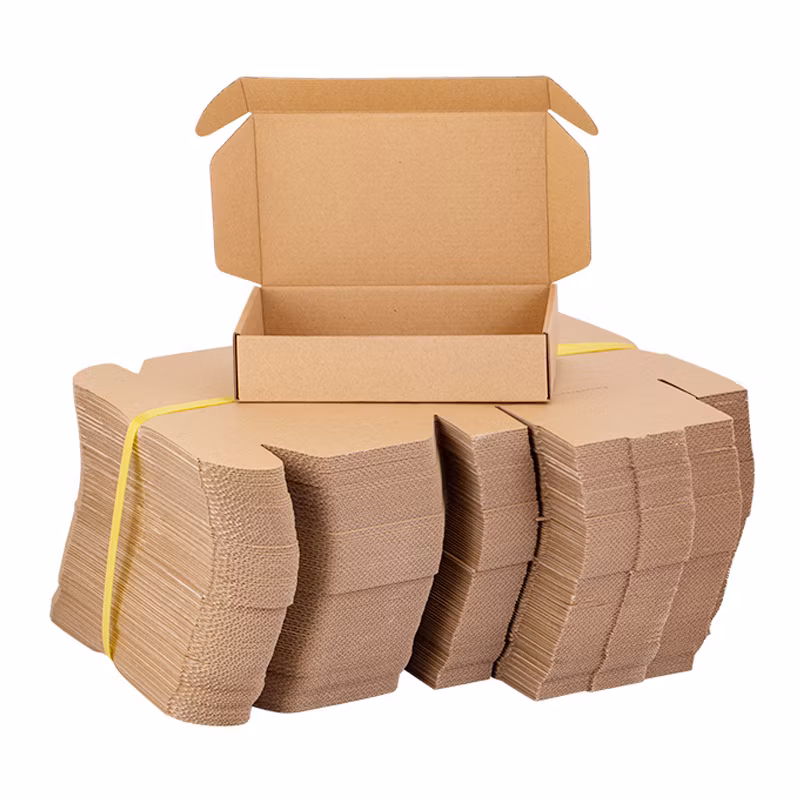 Eco-Friendly Recycle Brown Kraft Paper Folding Mailer Box Corrugated Cardboard Box Custom Logo Shipping Boxes