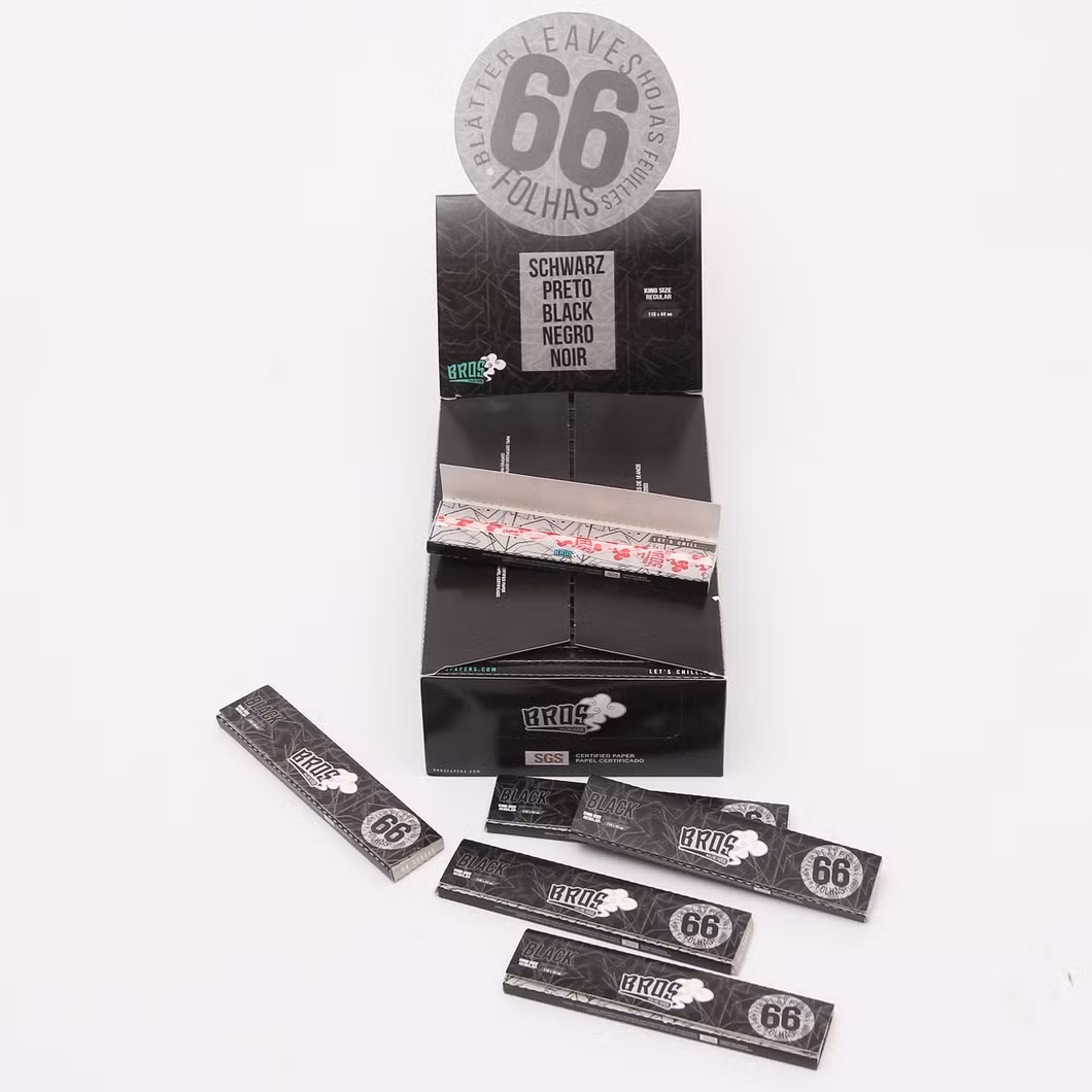 Bros Black 66L Custom Brand Logo Smoking Rolling Paper